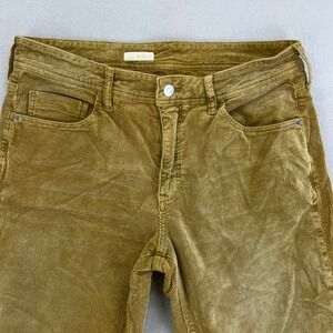 Pilcro Slim Boyfriend Cropped‎ Pants Womens 30T Khaki Corduroy Career Cotton